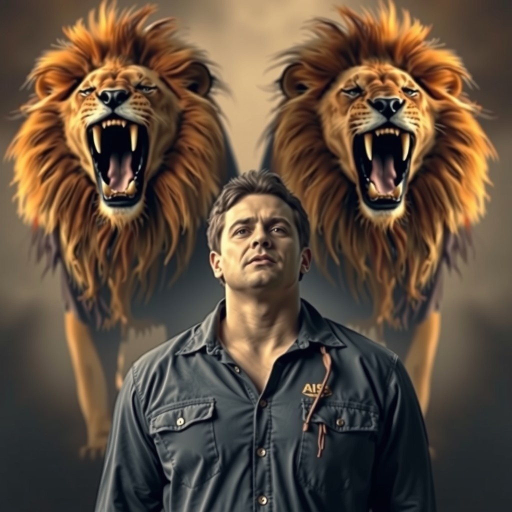 Resisting like a roaring lion.