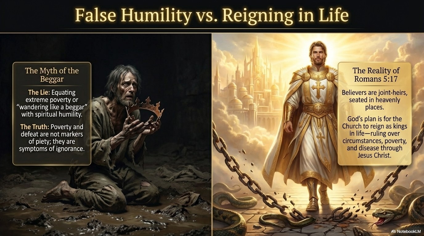 False humility vs. reigning in life.