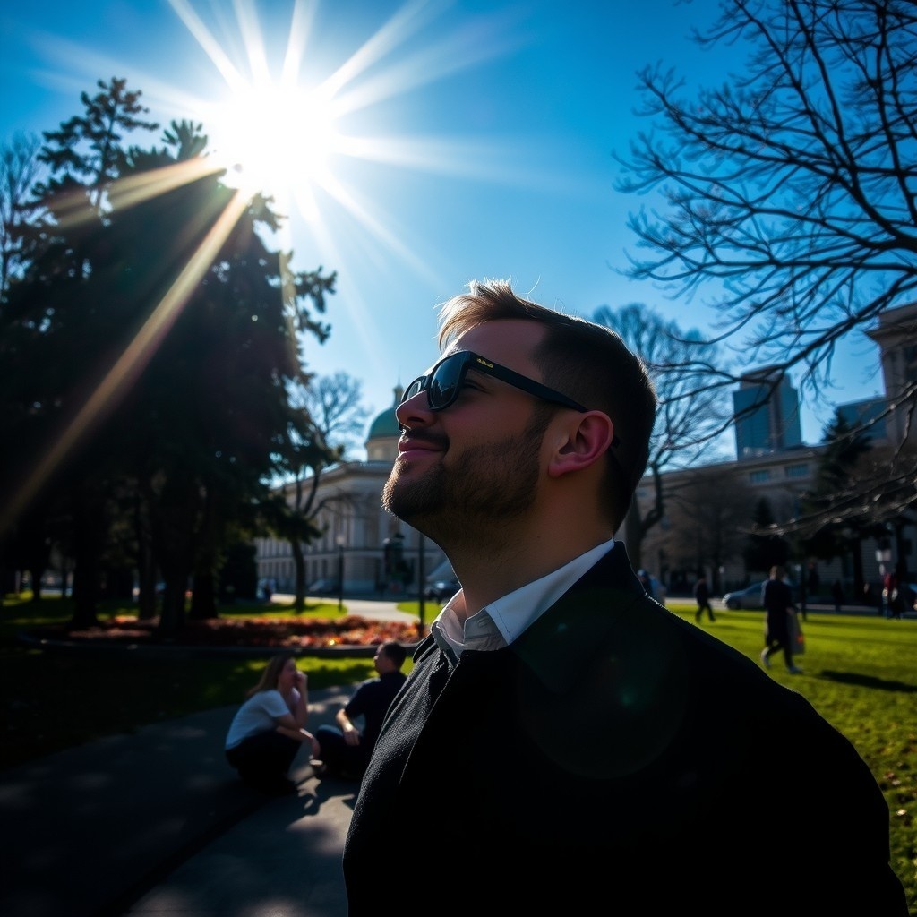Lifting of the cloud in the park.