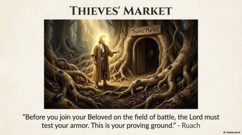 Scene 5 from Chapter 4: The Girdle of Truth. This illustration depicts key spiritual events described in the text.