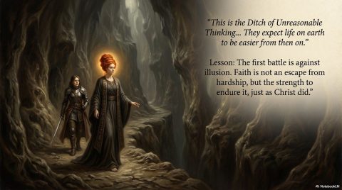 Scene 2 from Chapter 7: Shoes of the Gospel of Peace. This illustration depicts key spiritual events described in the text.