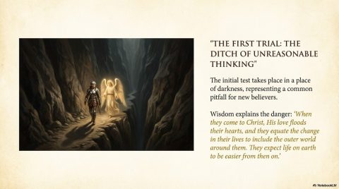 Scene 3 from Chapter 9: The Helmet of Salvation. This illustration depicts key spiritual events described in the text.