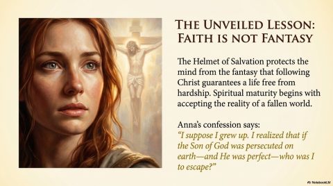 Scene 4 from Chapter 9: The Helmet of Salvation. This illustration depicts key spiritual events described in the text.