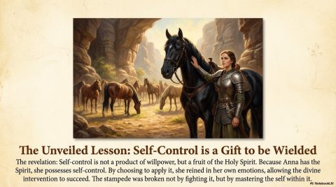 Scene 9 from Chapter 9: The Helmet of Salvation. This illustration depicts key spiritual events described in the text.